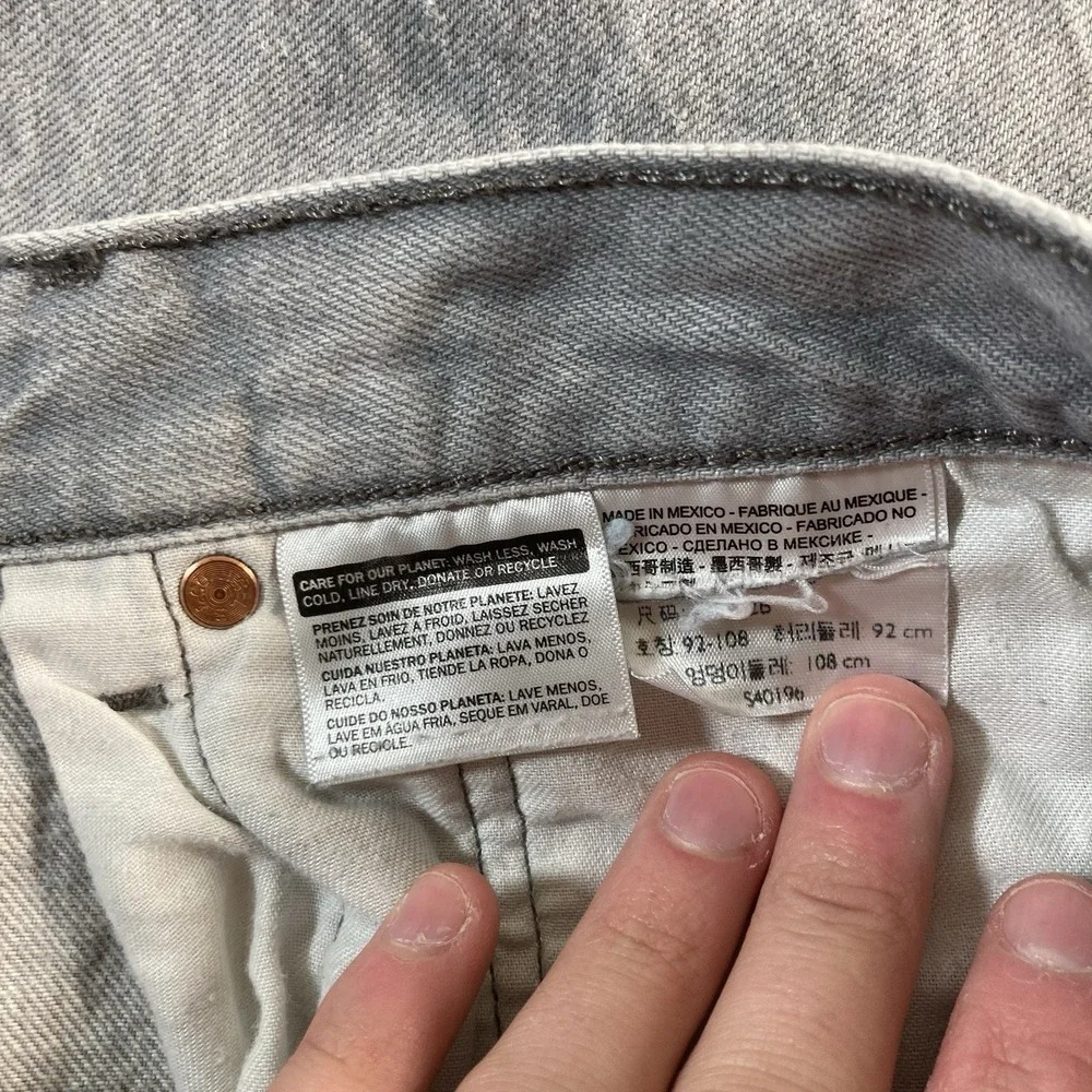 Levi's 501xx Jeans 36x33 Button Fly Gray Stone Washed Denim USA (Tag 36x36)